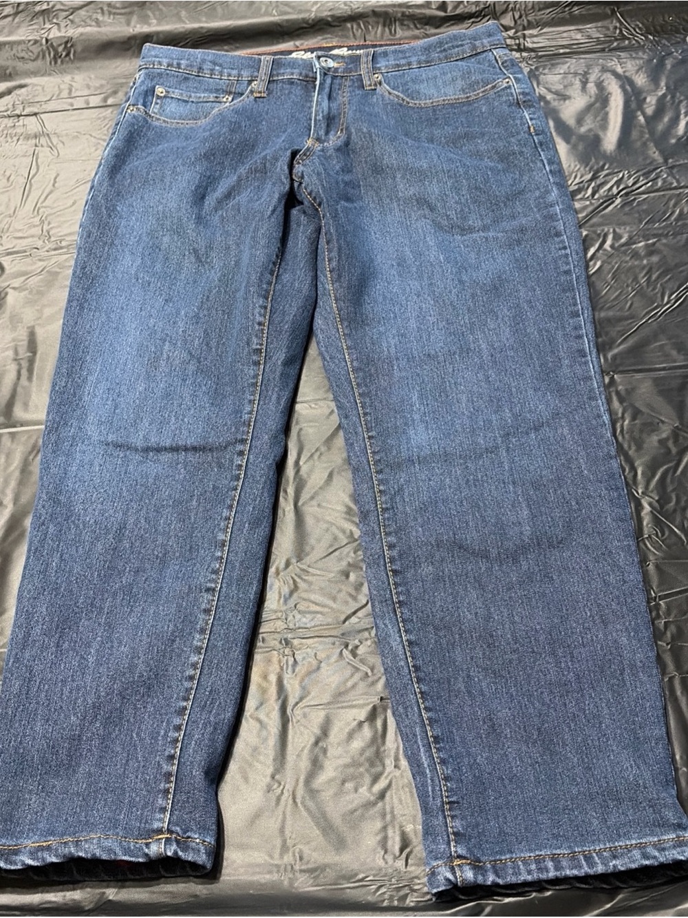 Eddie Bauer Pants Mens 32 X 30 Cotton Dark  Denim Fleece Flannel Lined Outdoor